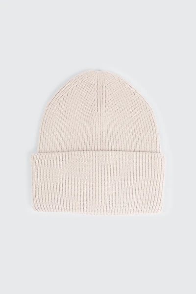 Ardene Wide Cuff Rib Beanie in Off-White | Polyester/Rayon/Nylon
