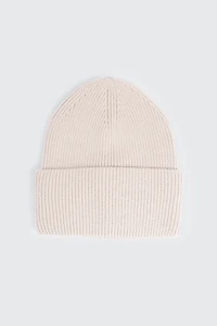 Ardene Wide Cuff Rib Beanie in Off-White | Polyester/Rayon/Nylon