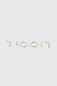 Ardene 6-Pack Pearl & Crystal Nose Piercings