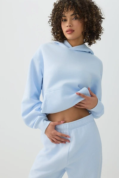 Ardene MADESOFT Fleece Hoodie in Ice | Size | Polyester/Cotton | Eco-Conscious