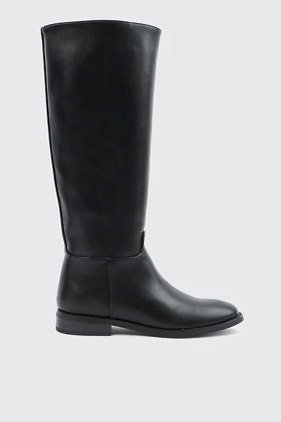 Ardene Faux Leather Knee High Boots in Black | Size