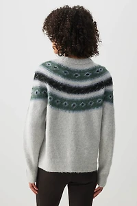 Chandail en tricot pelucheux à motif Fair Isle