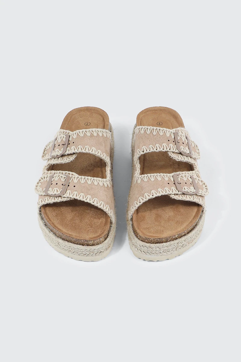 Sandales espadrilles à double boucle