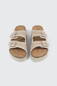Sandales espadrilles à double boucle