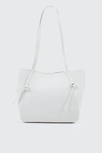 Ardene Faux Leather Tote Bag in White