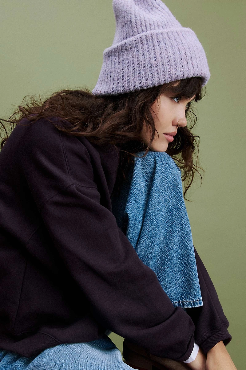 Ardene Chunky Knit Beanie in Lilac | Polyester/Nylon/Elastane
