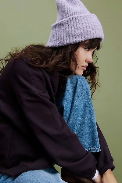 Ardene Chunky Knit Beanie in Lilac | Polyester/Nylon/Elastane