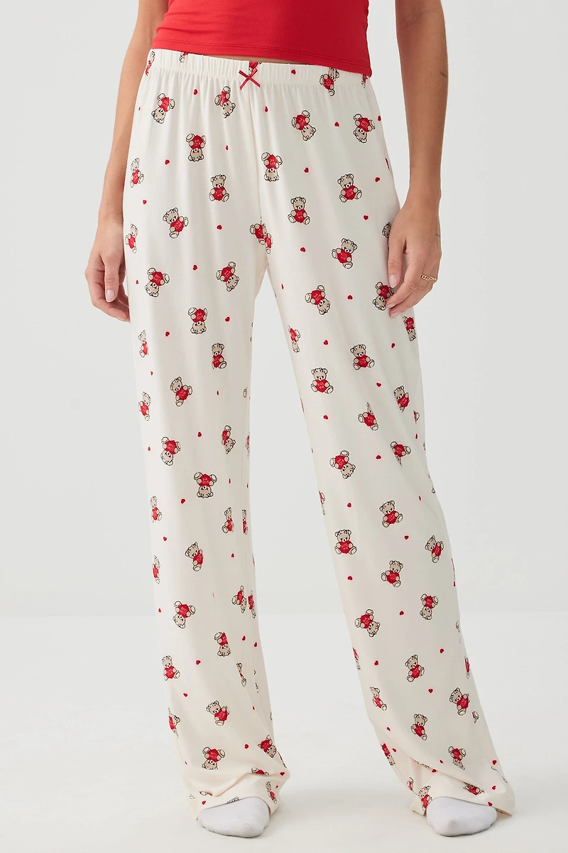 Pantalon de pyjama jambe droite en tissu HUSHKNIT