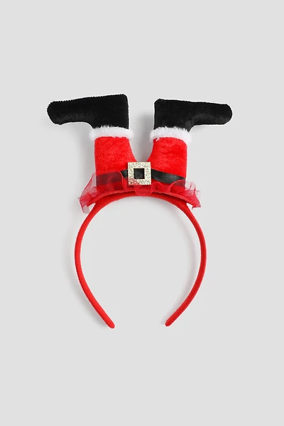 Ardene Light Up Santa Headband in Red