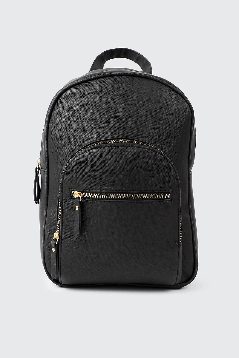 Ardene Faux Leather Backpack in Black | 100% Recycled Polyester/Faux Leather | Eco-Conscious
