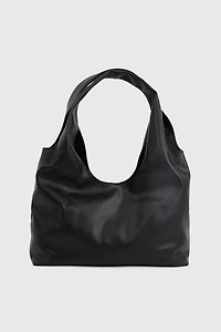 Ardene Large Faux Leather Slouchy Shoulder Bag in Black | 100% Recycled Polyester/Faux Leather | Eco-Conscious