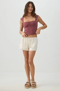 Short à taille mi-haute dentelle