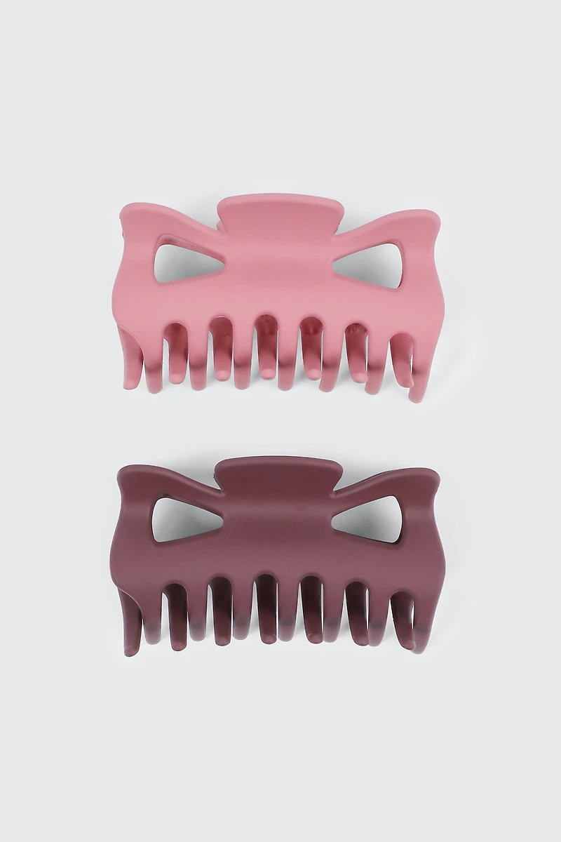 Ardene 2-Pack Matte Hair Claws in Light Pink