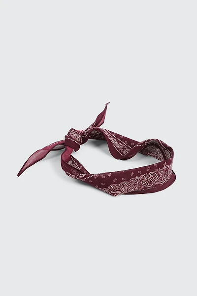 Ardene Triangle Paisley Bandana in Burgundy | 100% Cotton