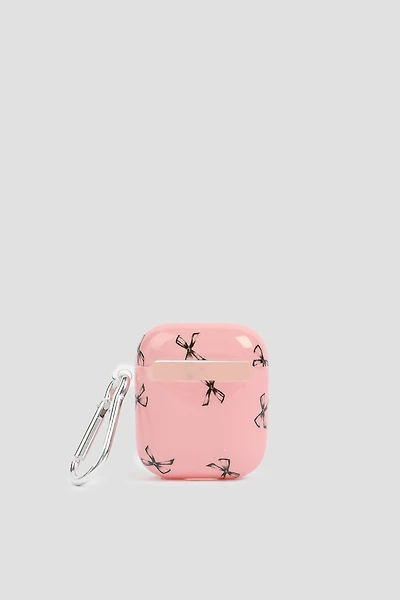 Ardene Bow AirPods Case in Light Pink