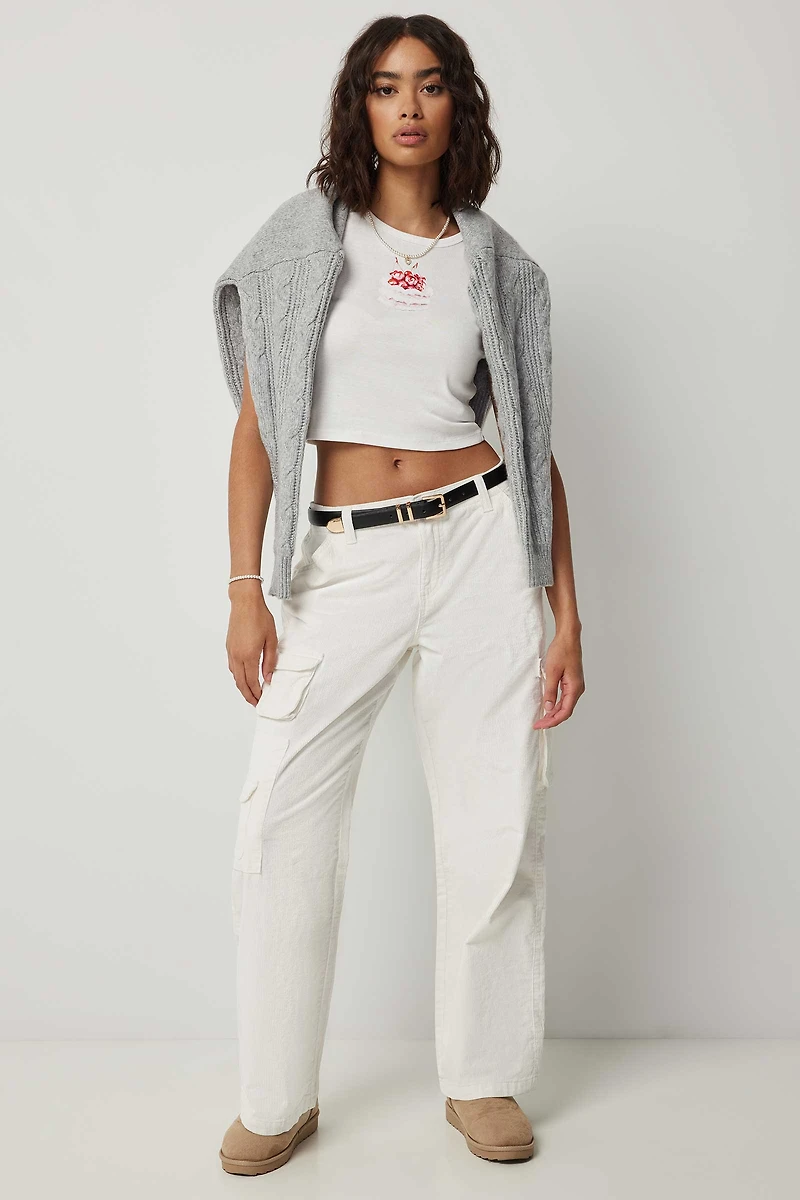 T-shirt court et ajusté imprimé