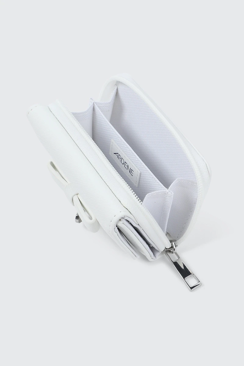 Portefeuille plié à détail de breloque cœur