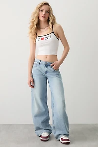 Camisole graphique à bordure contrastante