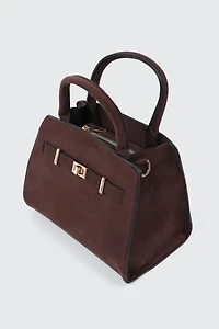 Sac à main structuré en faux suède