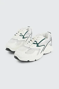 Espadrilles deux tons à détails argentés