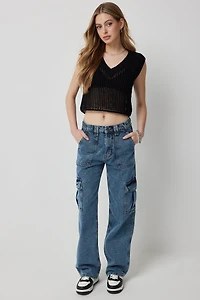 Débardeur court à maille ouverte