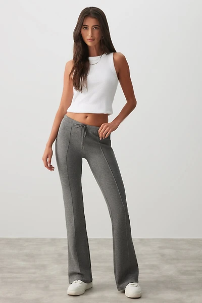 Ardene Flare Scuba Pants in Grey | Size | Polyester/Spandex