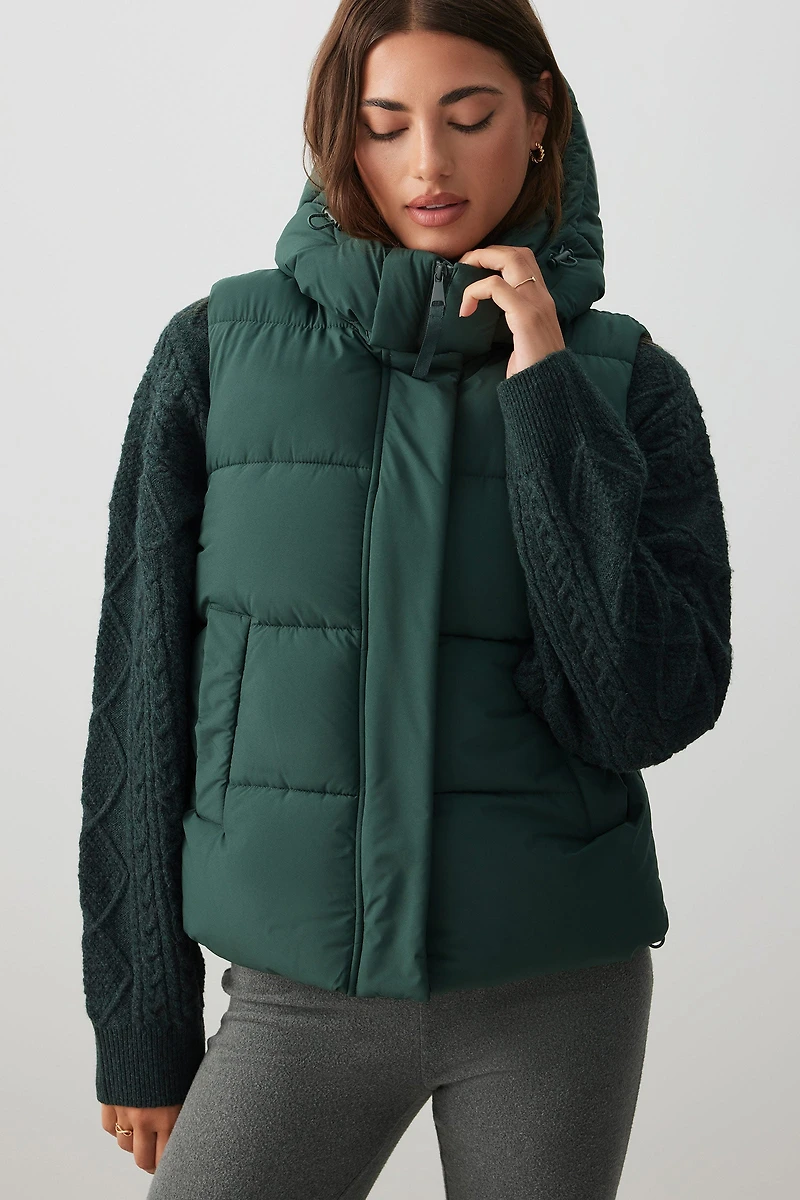 Ardene The Everyday Puff Vest in Evergreen | Size | Polyester