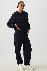 Ardene Washed Sweatpants in Dark Blue | Size | Polyester/Cotton | Fleece-Lined
