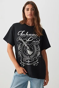 Ardene Johnny Cash Graphic T-Shirt in Black | Size | 100% Cotton