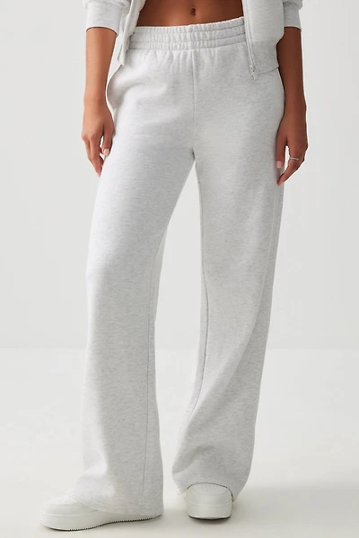 Ardene MADESOFT Fleece Straight Leg Sweatpants in Mushroom | Size | Polyester/Cotton | Eco-Conscious