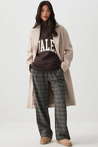 Ardene Two-Button Brushed Felt Coat in Beige | Size | Polyester