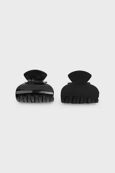 Ardene 2-Pack Hair Claws in Black | Eco-Conscious