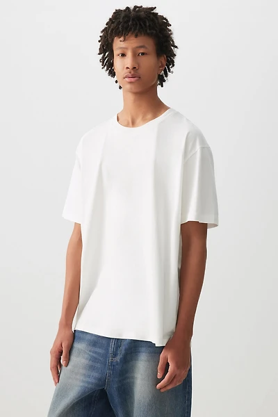 Ardene Man Solid Short Sleeve T-Shirt For Men in White | Size | 100% Cotton