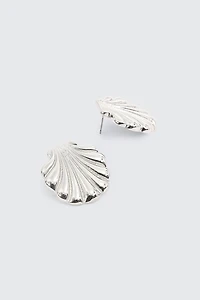 Ardene Seashell Earrings in Silver | Stainless Steel