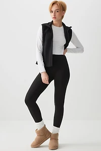 Ardene Super Soft Wide Waistband Leggings in Black | Size | Polyester/Spandex | Eco-Conscious