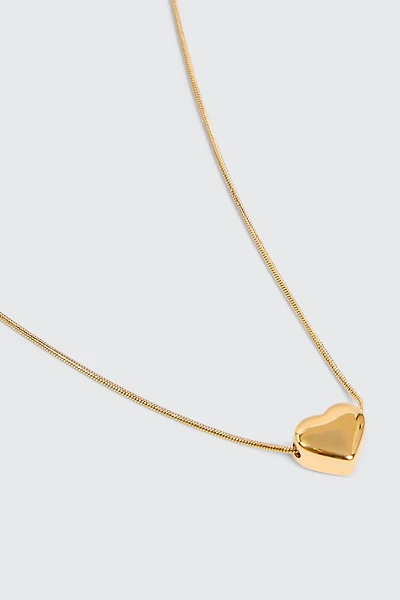 Ardene Stainless Steel Heart Necklace in Gold