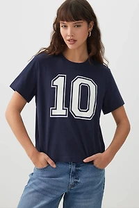 Ardene Short Jersey T-Shirt in Dark Blue | Size | 100% Cotton