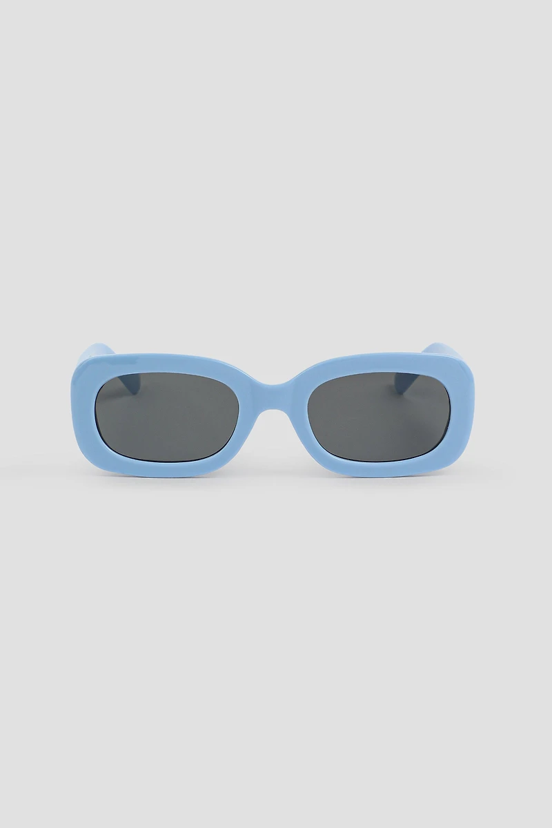Ardene Rounded Rectangle Sunglasses in Medium Blue