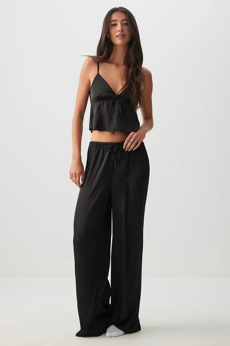 Ardene Wide Leg Satin Lounge Pants in | Size | Polyester/Spandex | Eco-Conscious