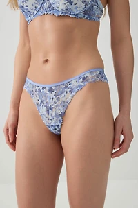 Culotte brésilienne fleurie en dentelle