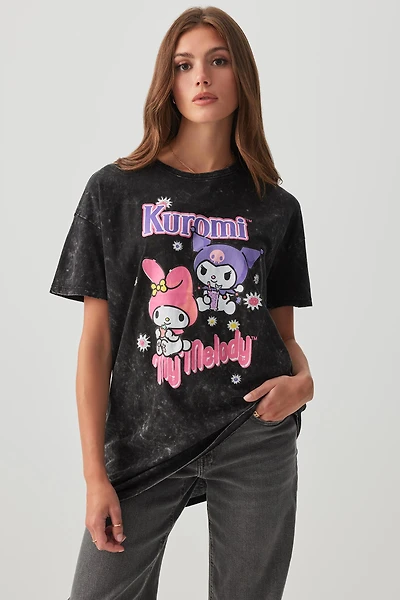 Ardene Washed Kuromi T-Shirt in | Size | 100% Cotton