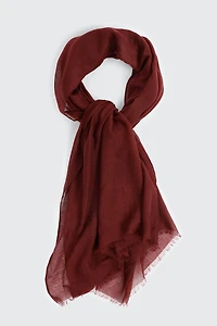 Ardene Solid Lightweight Scarf in Burgundy | Polyester