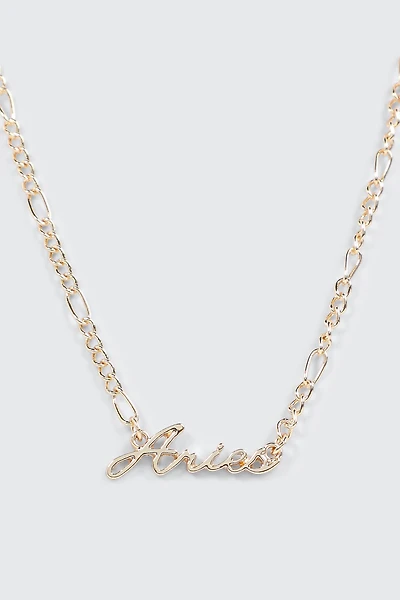 Ardene Aries Zodiac Chain Necklace in Gold