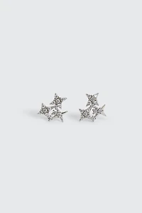 Ardene Star Cluster Earrings in Silver | Stainless Steel