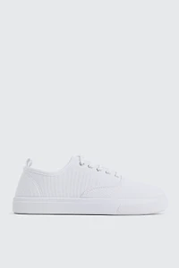 Ardene Low Top Canvas Sneakers in White | Size | Eco-Conscious