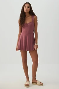 Robe patineuse courte avec short intégr