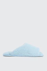 Ardene Faux Fur Slippers in Light | Size