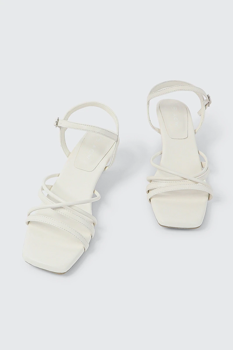 Sandales multibrides à talon moyen