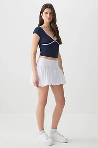 Ardene Mini Bubble Skirt in White | Size | Polyester/Cotton