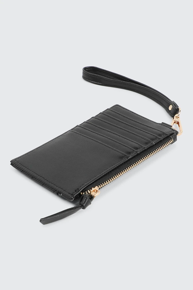 Portefeuille plat surpiqu